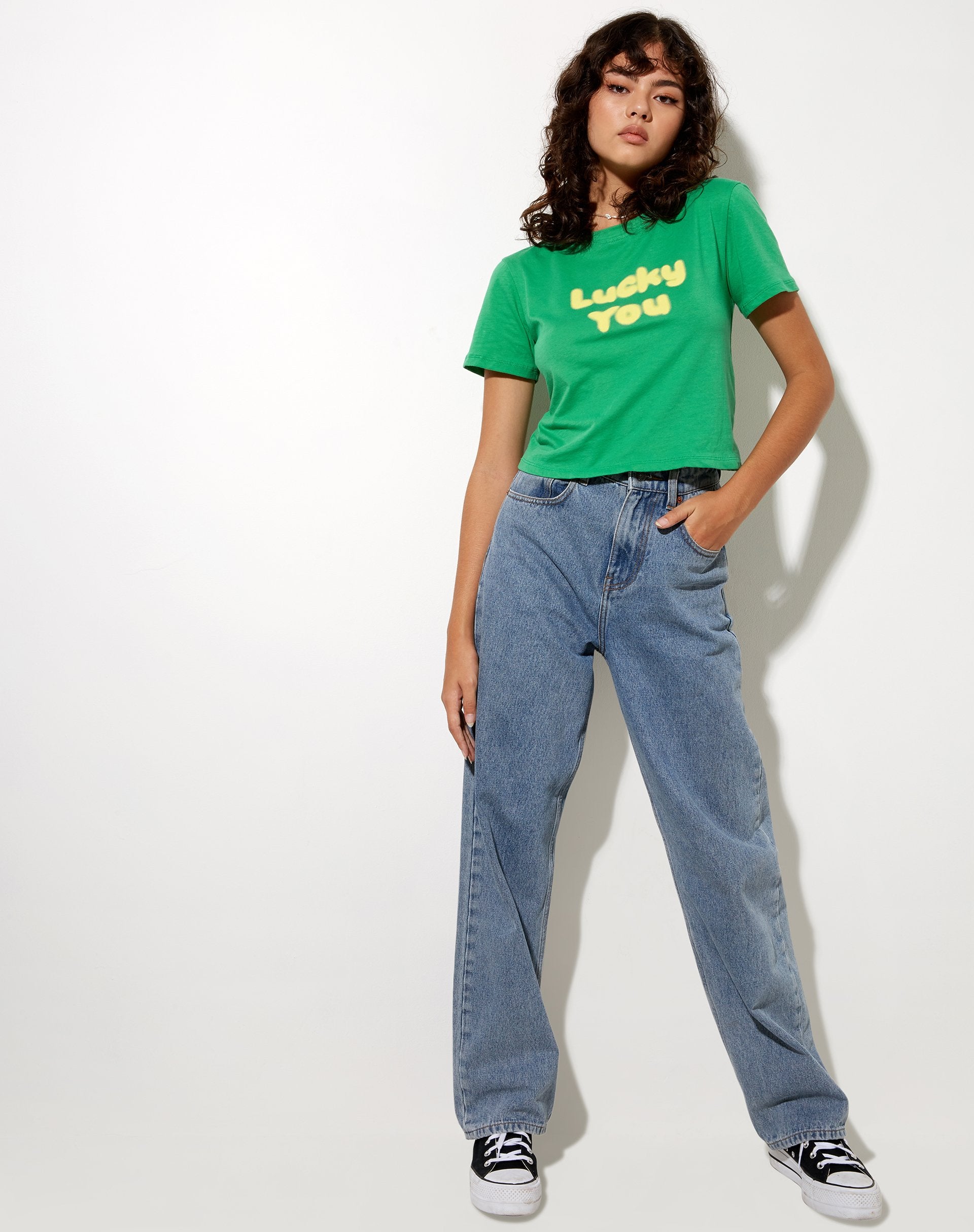 Image de Shrunk Tee in Green Lucky you