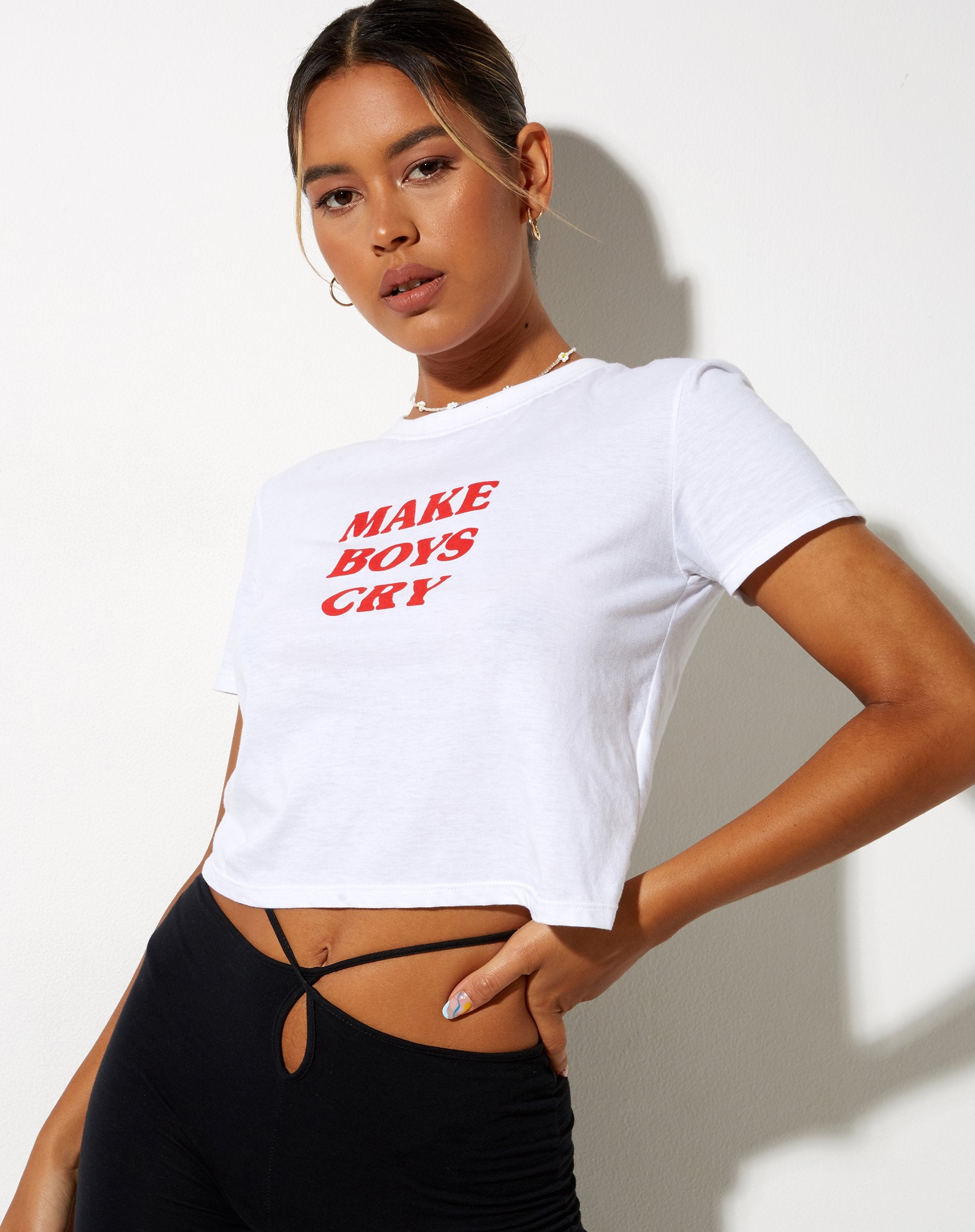 Image de Shrunk Tee in White Make Boys Cry
