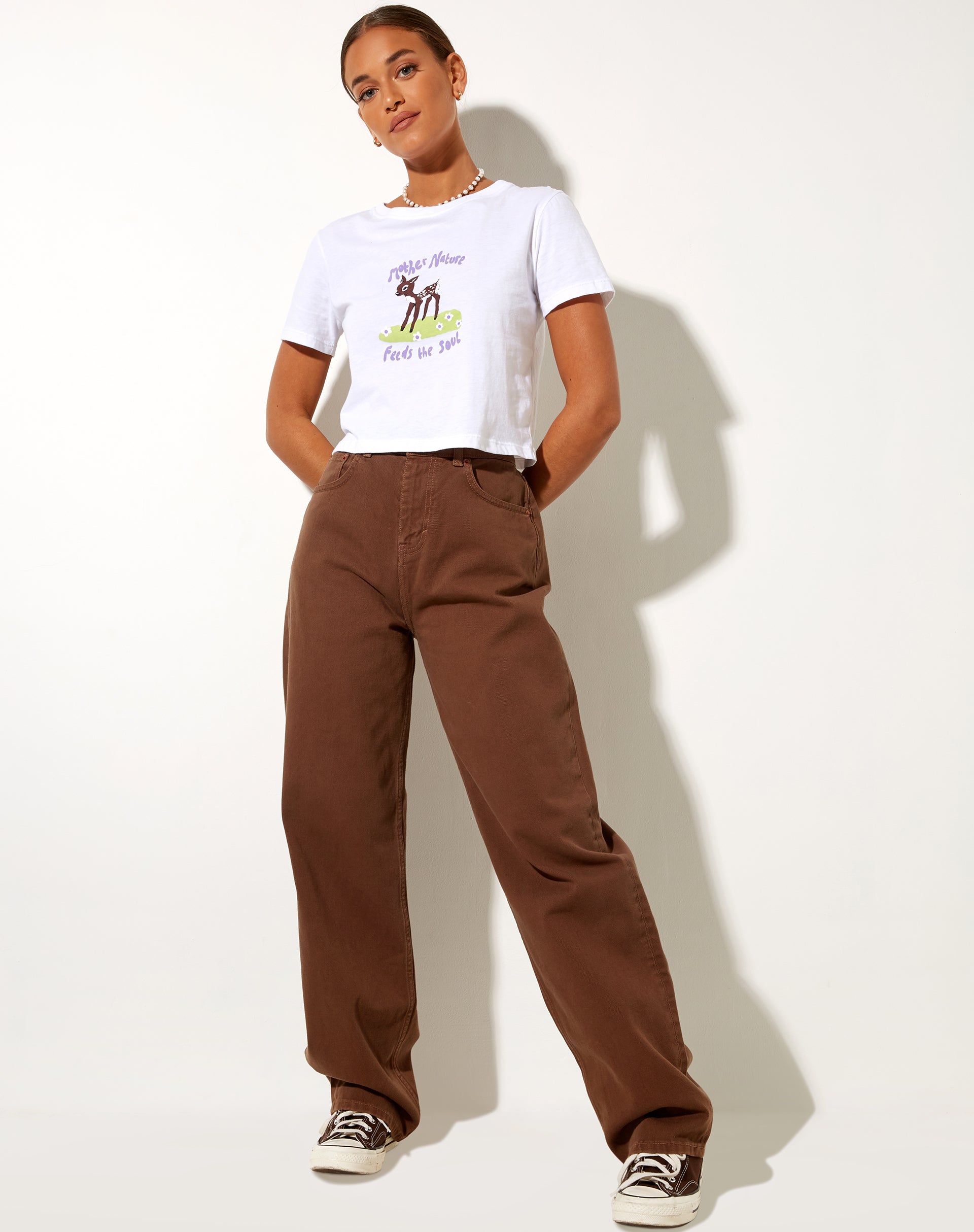 Image de Shrunk Tee in White Mother Nature