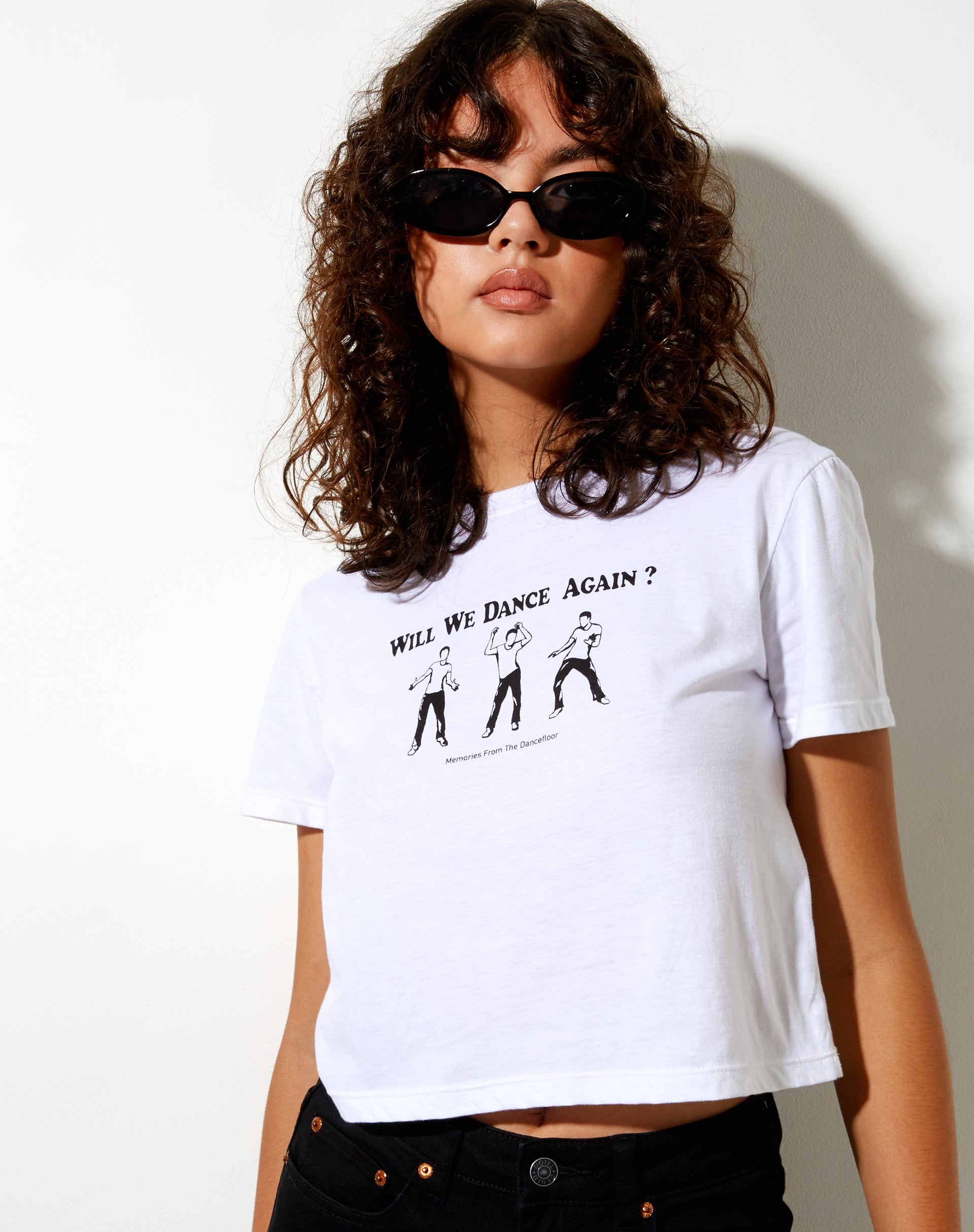 Image de Shrunk Tee in White Will We Dance Again