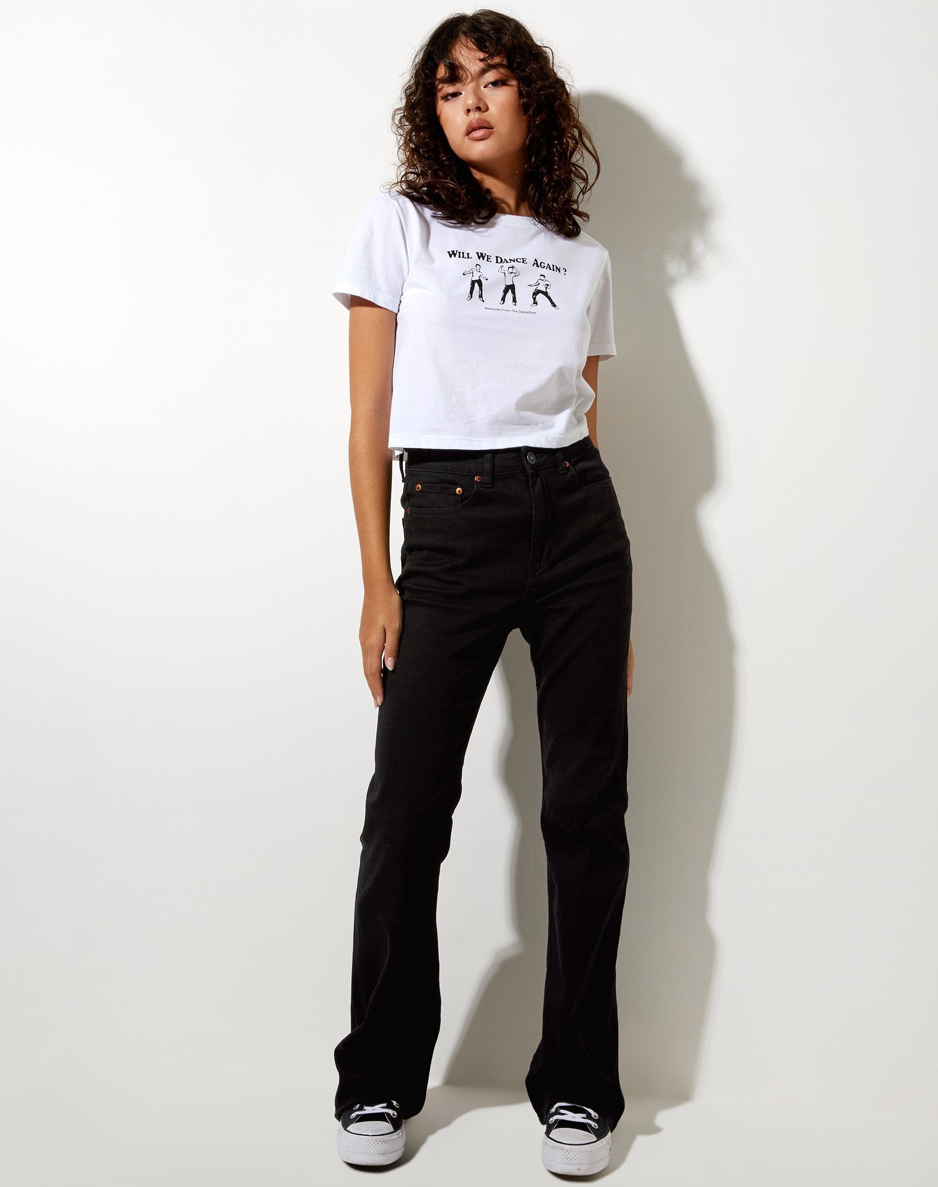 Image de Shrunk Tee in White Will We Dance Again