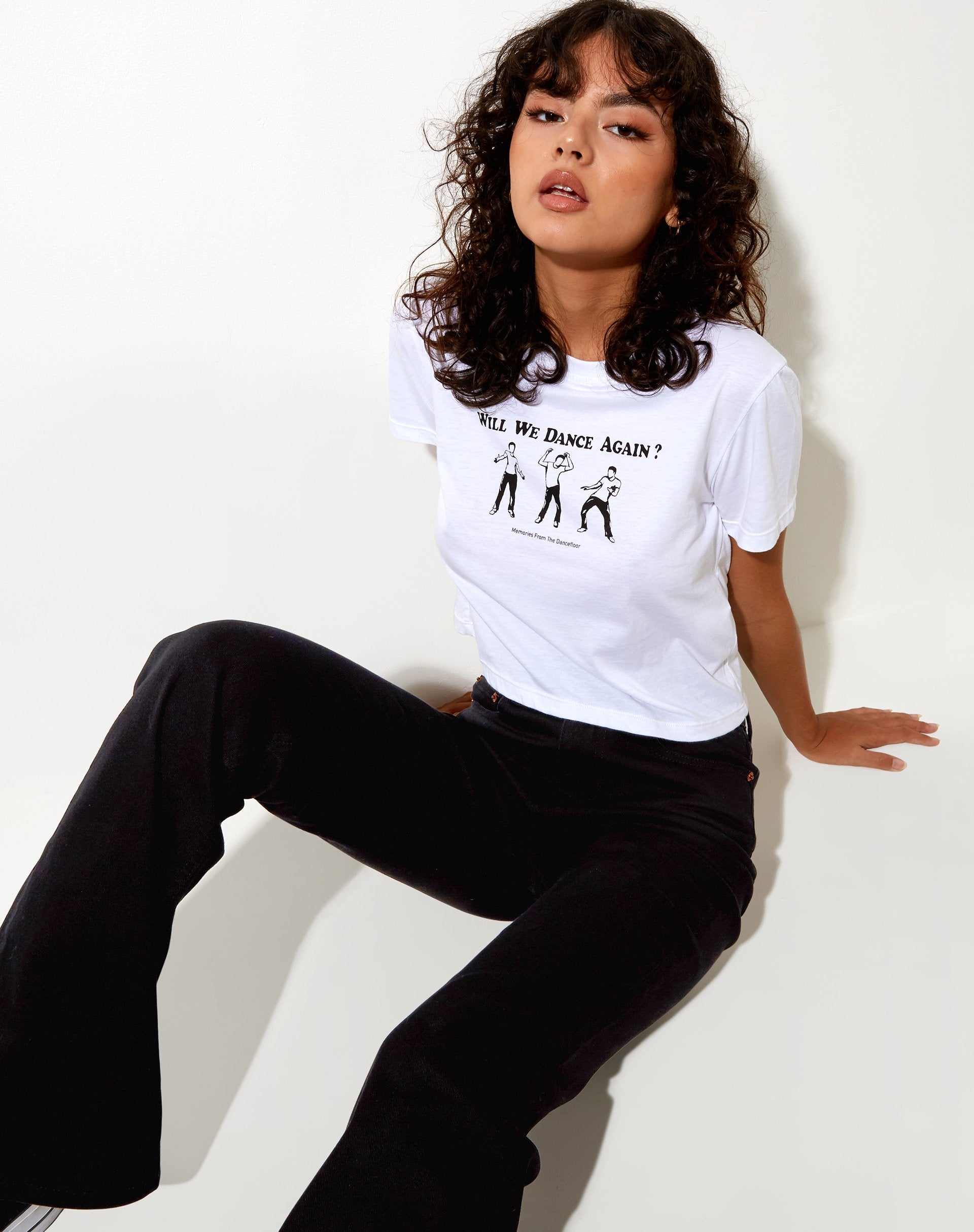 Image de Shrunk Tee in White Will We Dance Again