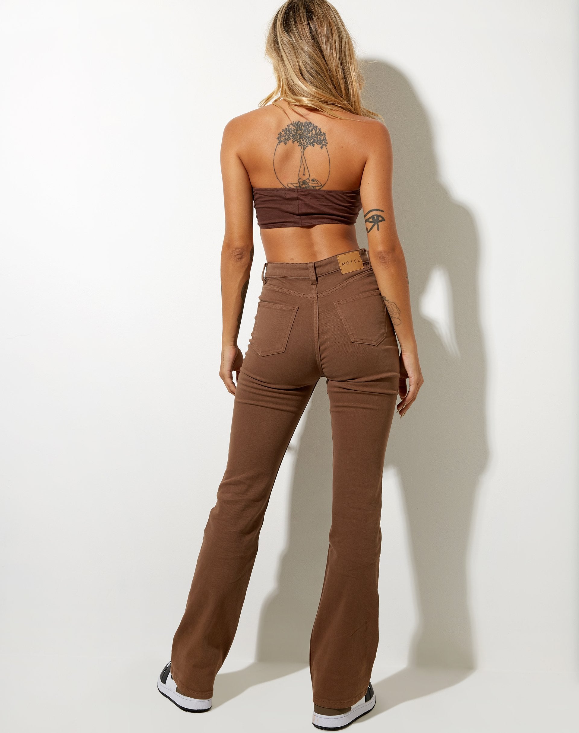 Image de Shuji Crop Top en Lycra Deep Mahogany
