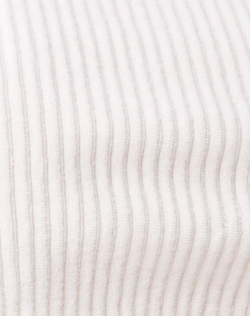 Image de Shureen Crop Top in Velvet Rib White