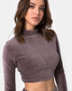 Image de Shureen Crop Top in Mocha Rib Velvet