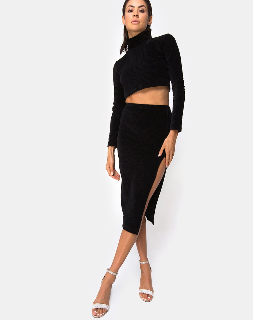 Image de Shureen Crop Top in Rib Black