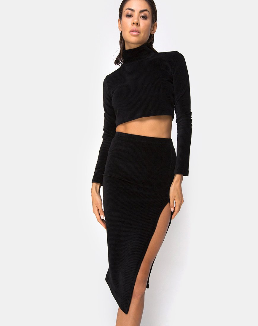 Image de Shureen Crop Top in Rib Black