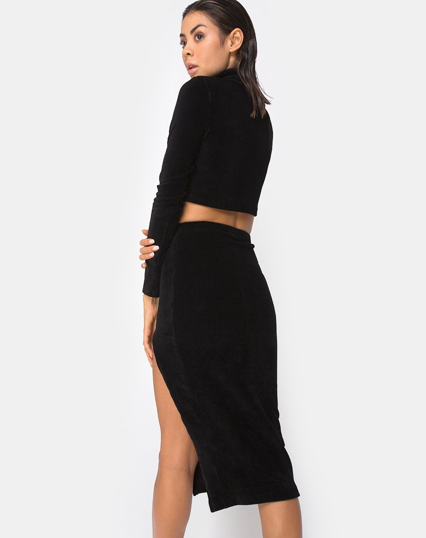 Image de Shureen Crop Top in Rib Black