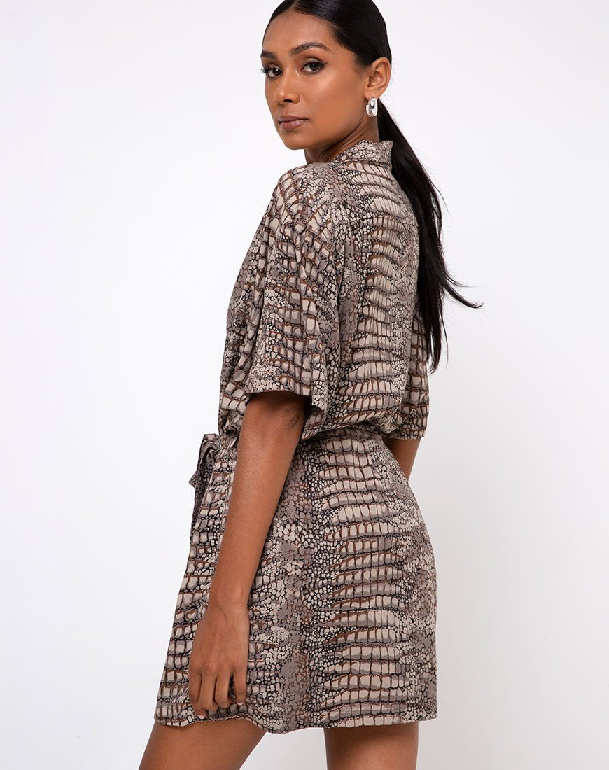 Image de Siare Shirt Dress in Croc Neutral Grey