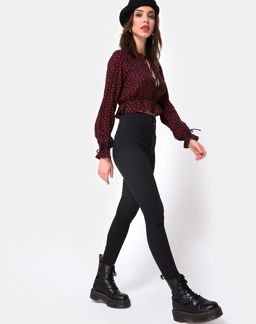 Image de Sibel Top in Dotty Rose Black