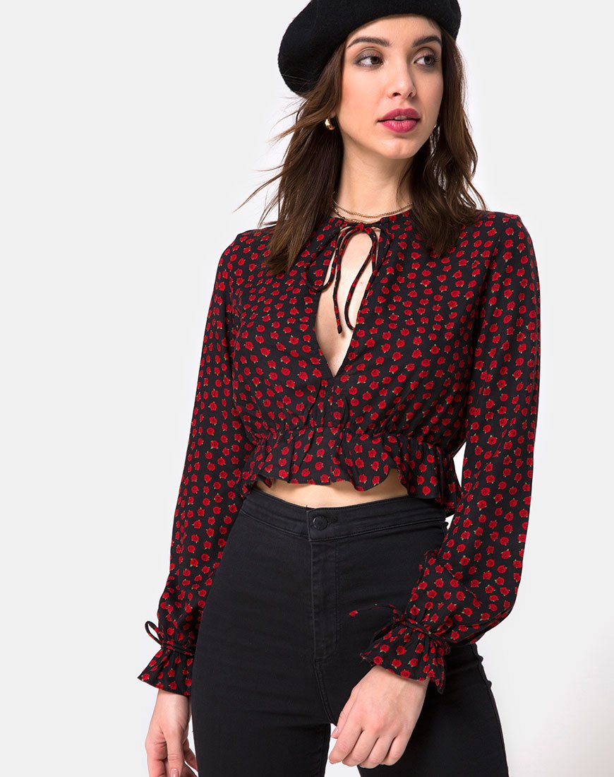 Image de Sibel Top in Dotty Rose Black