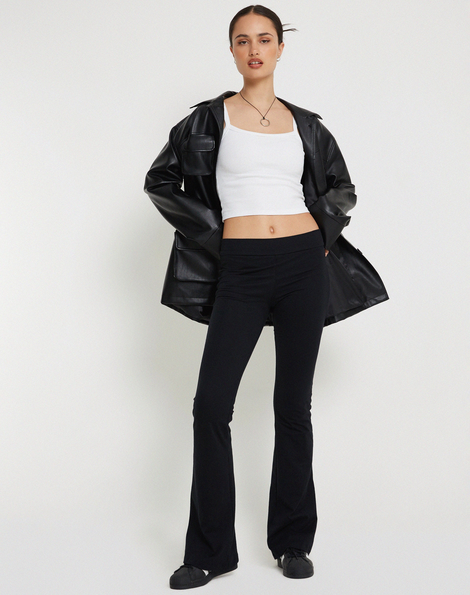 Image de Signe Regular Bootcut Tailored Trousers in Lycra Black
