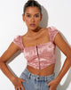 Image de Silicia Corset Top in Rose Flock Pale Pink