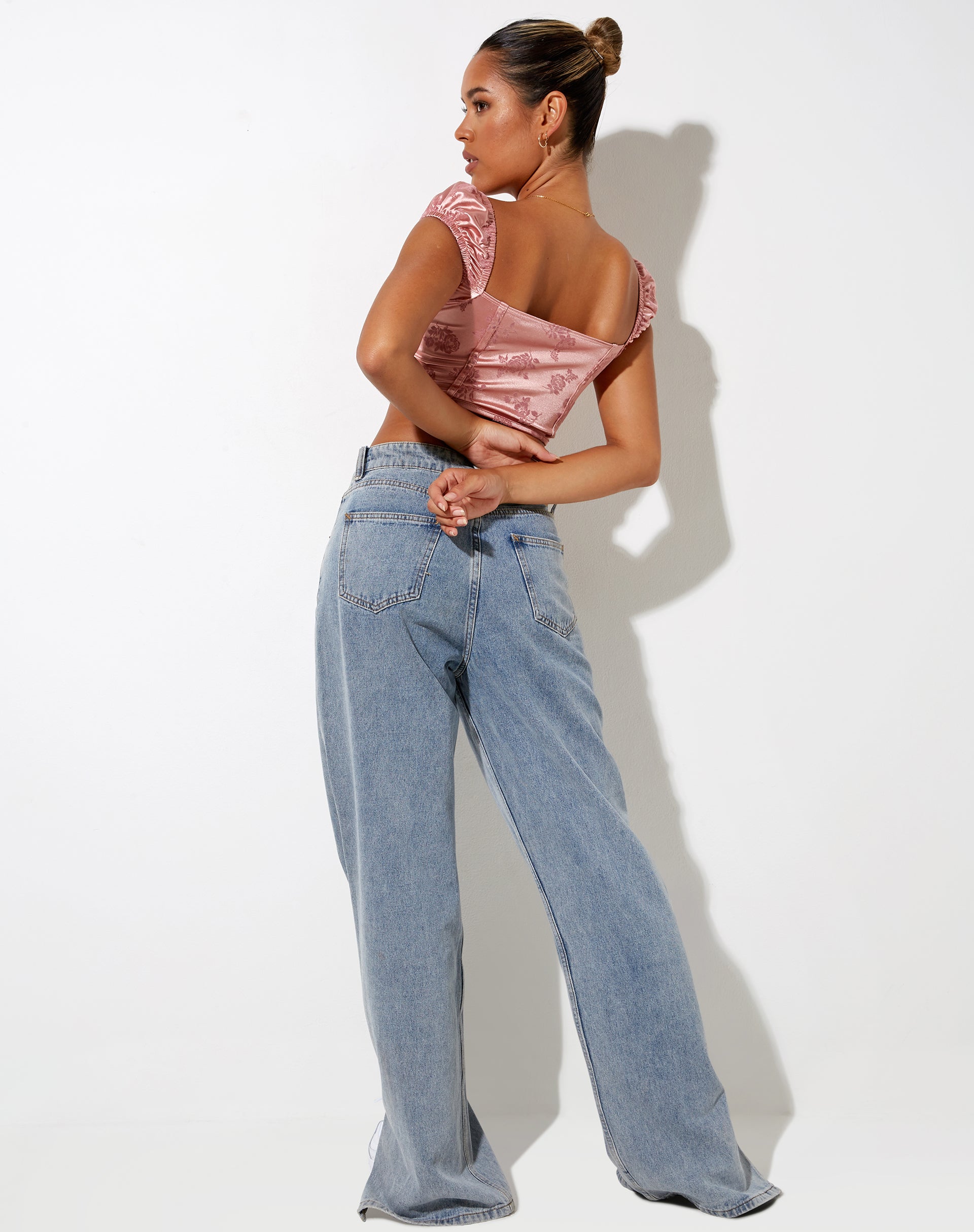 Image de Silicia Corset Top in Rose Flock Pale Pink