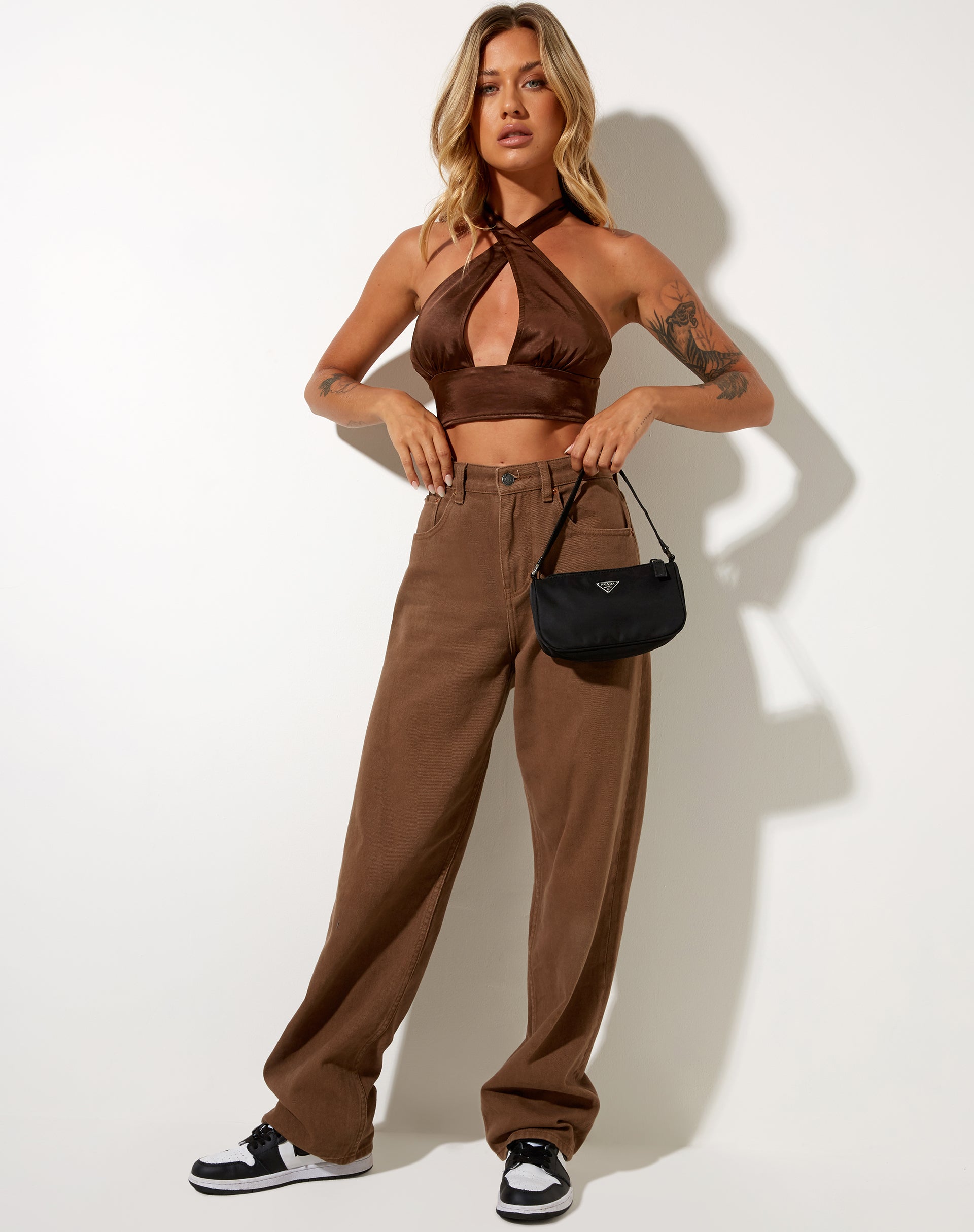 Image de Silta Crop Top in Satin Chocolate