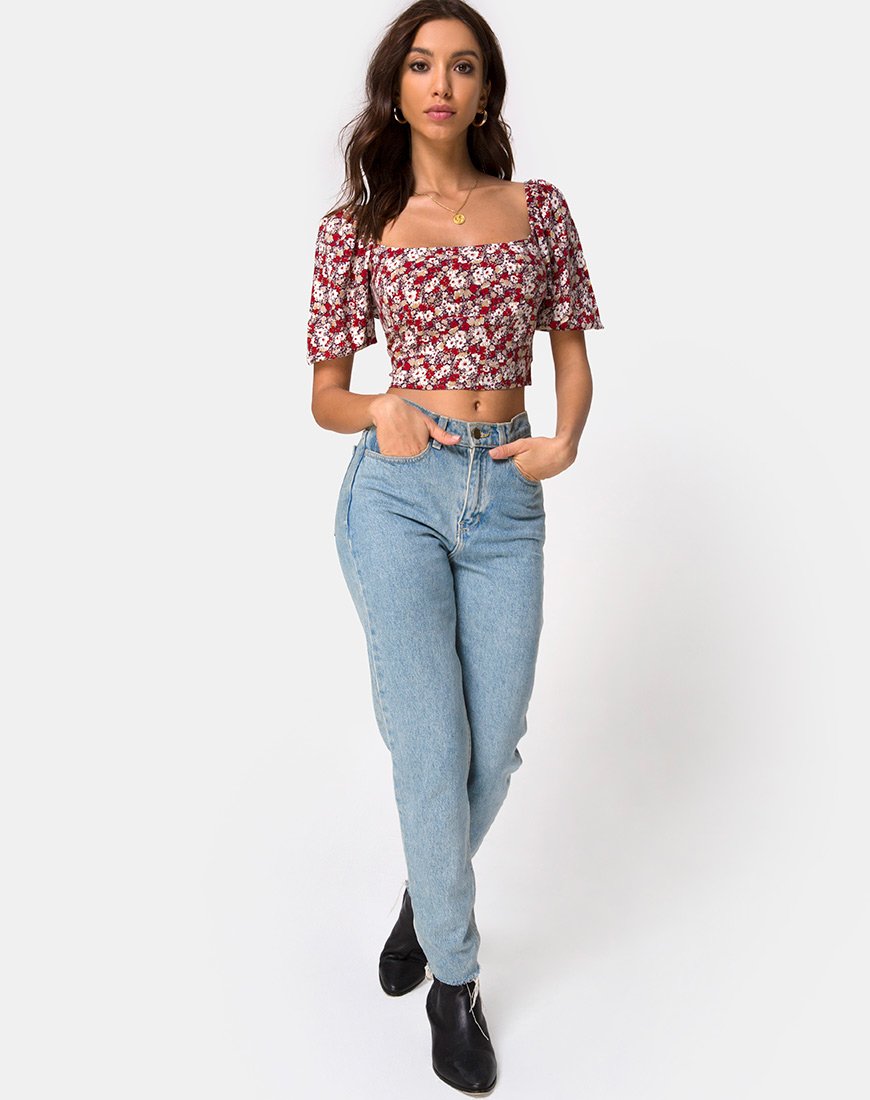 Image de Silvia Top in Floral Charm Red