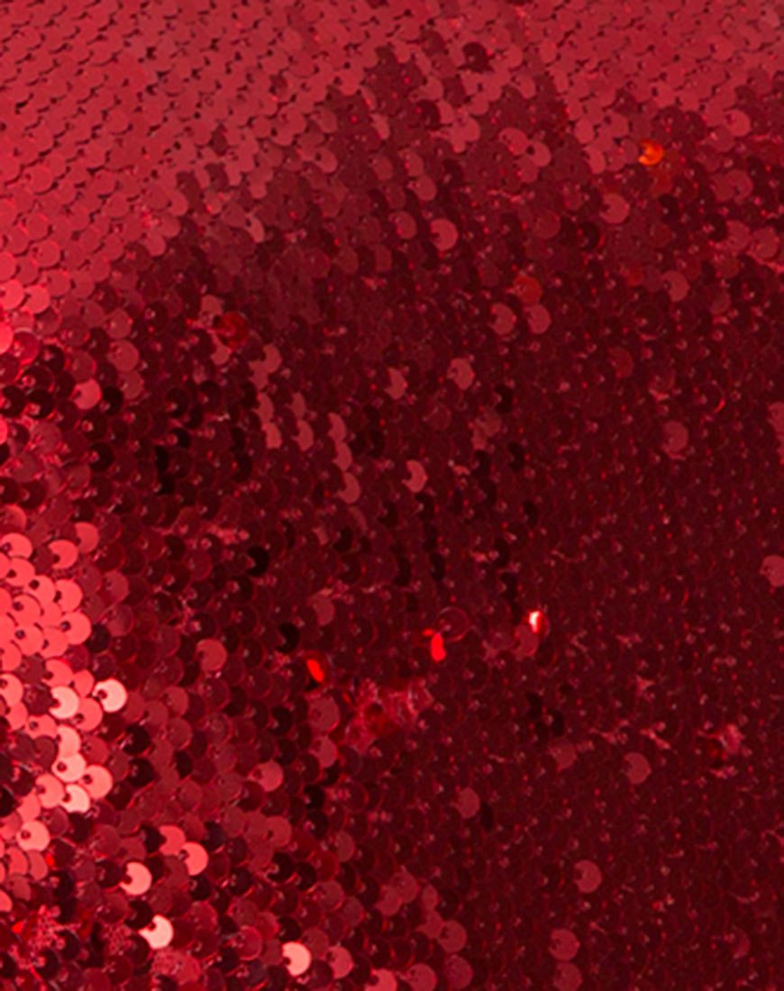 Image de Tia Top in Fishcale Sequin Ruby