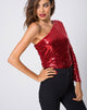 Image de Tia Top in Fishcale Sequin Ruby