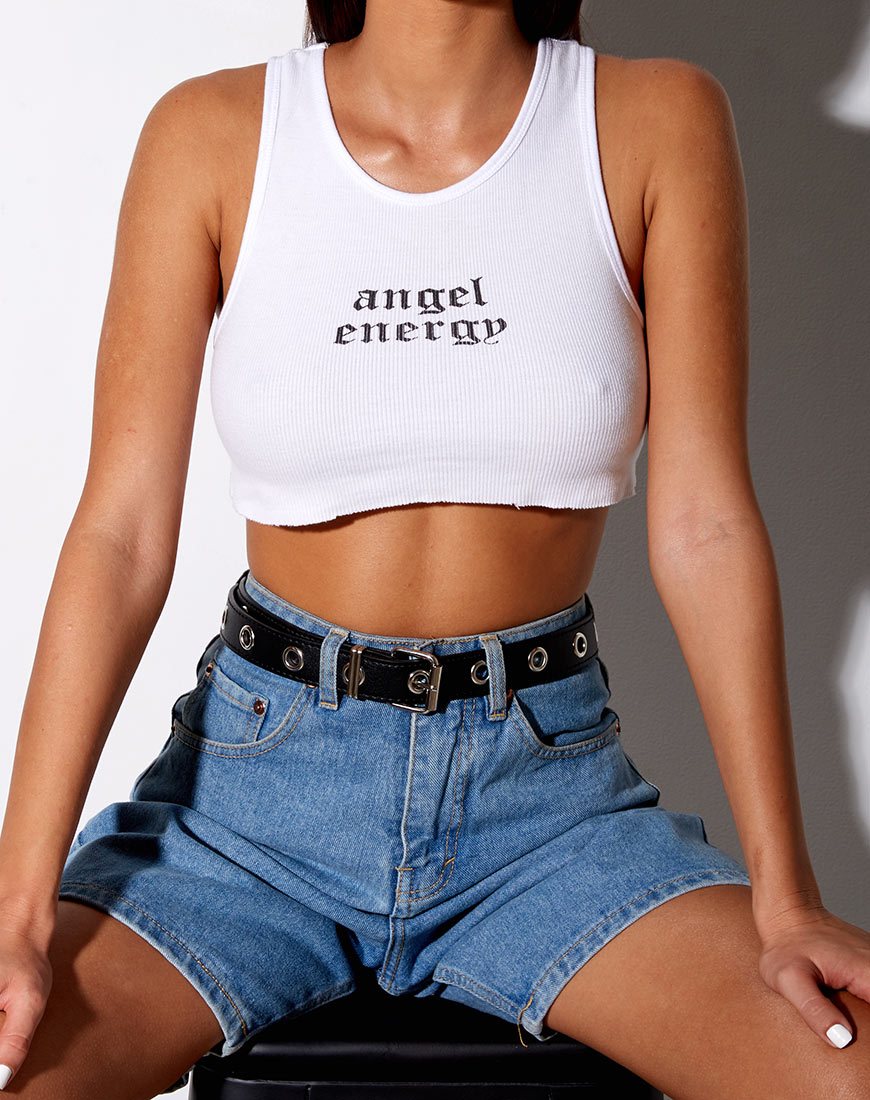 Image de la ceinture à œillet unique en cuir PU Noir