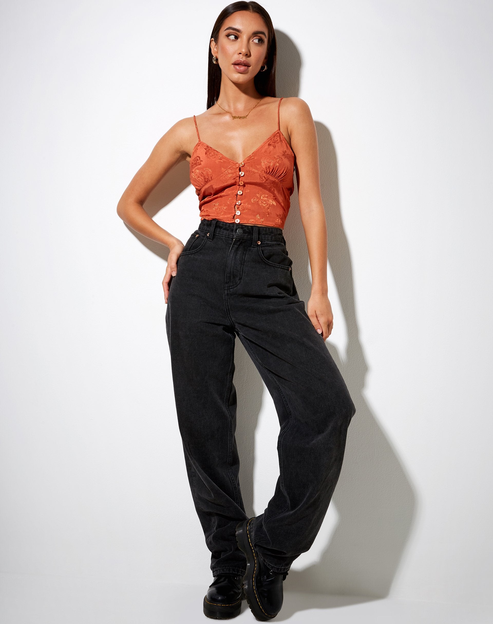 Image de Sipa Crop Top in Satin Rose Copper