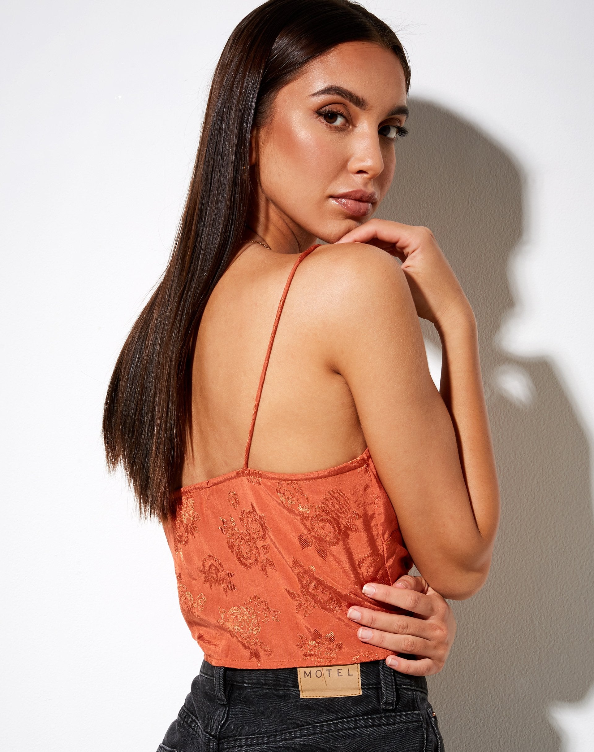 Image de Sipa Crop Top in Satin Rose Copper