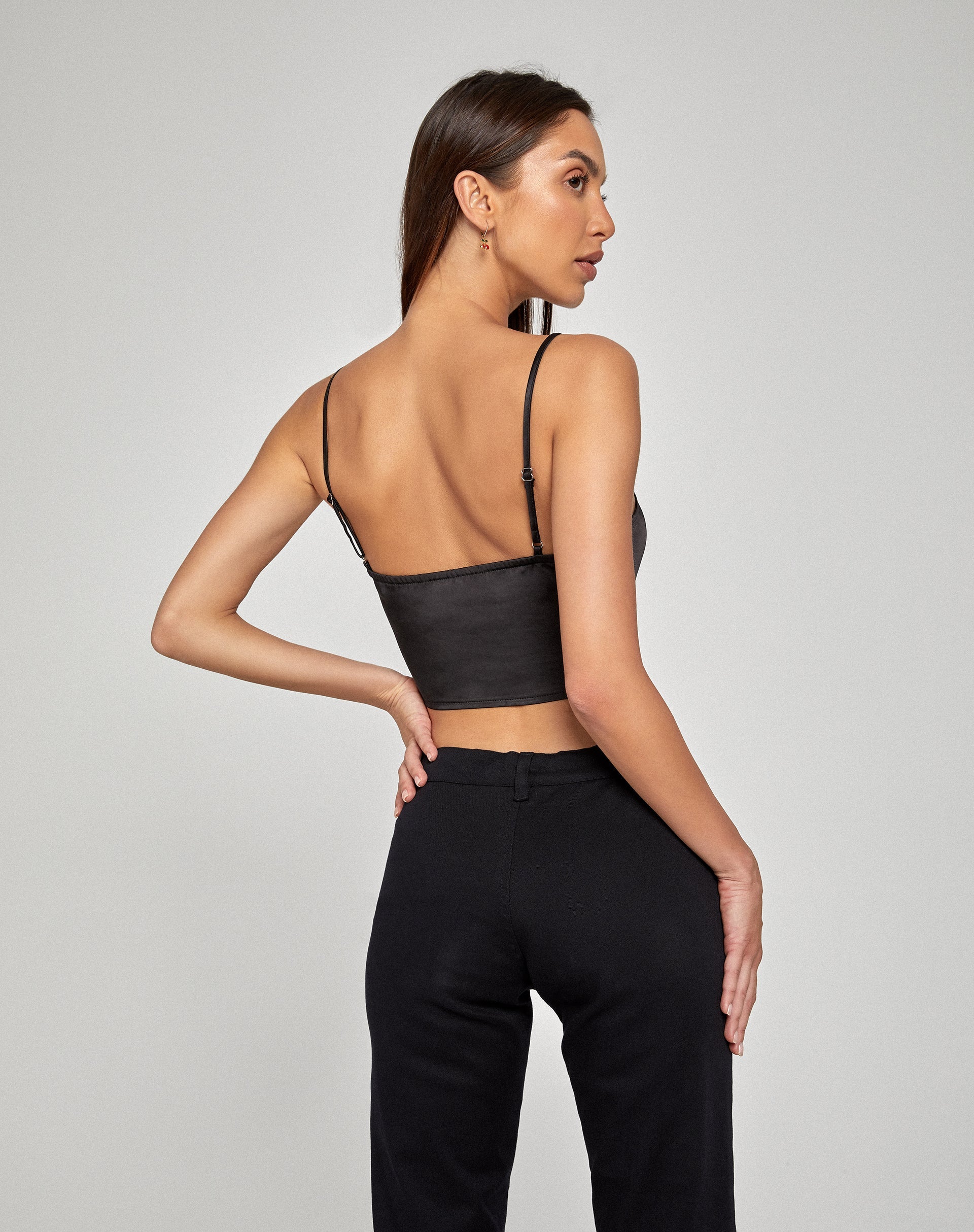 Sipin Top en noir satiné