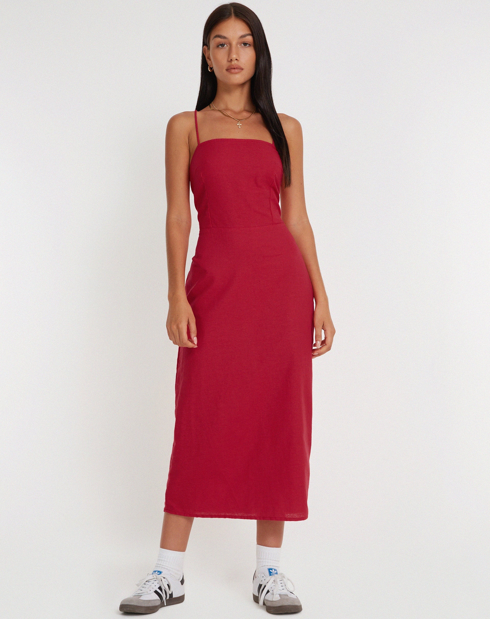 image de Sky Midi Dress in Tango Red