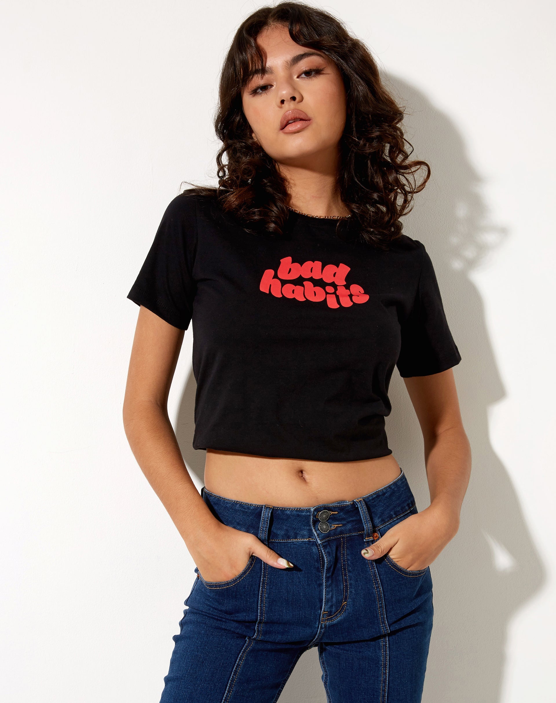 Image de Shrunk Tee in Black Bad Habits