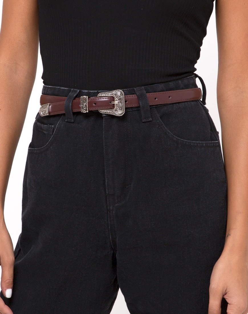 Ceinture western vintage marron
