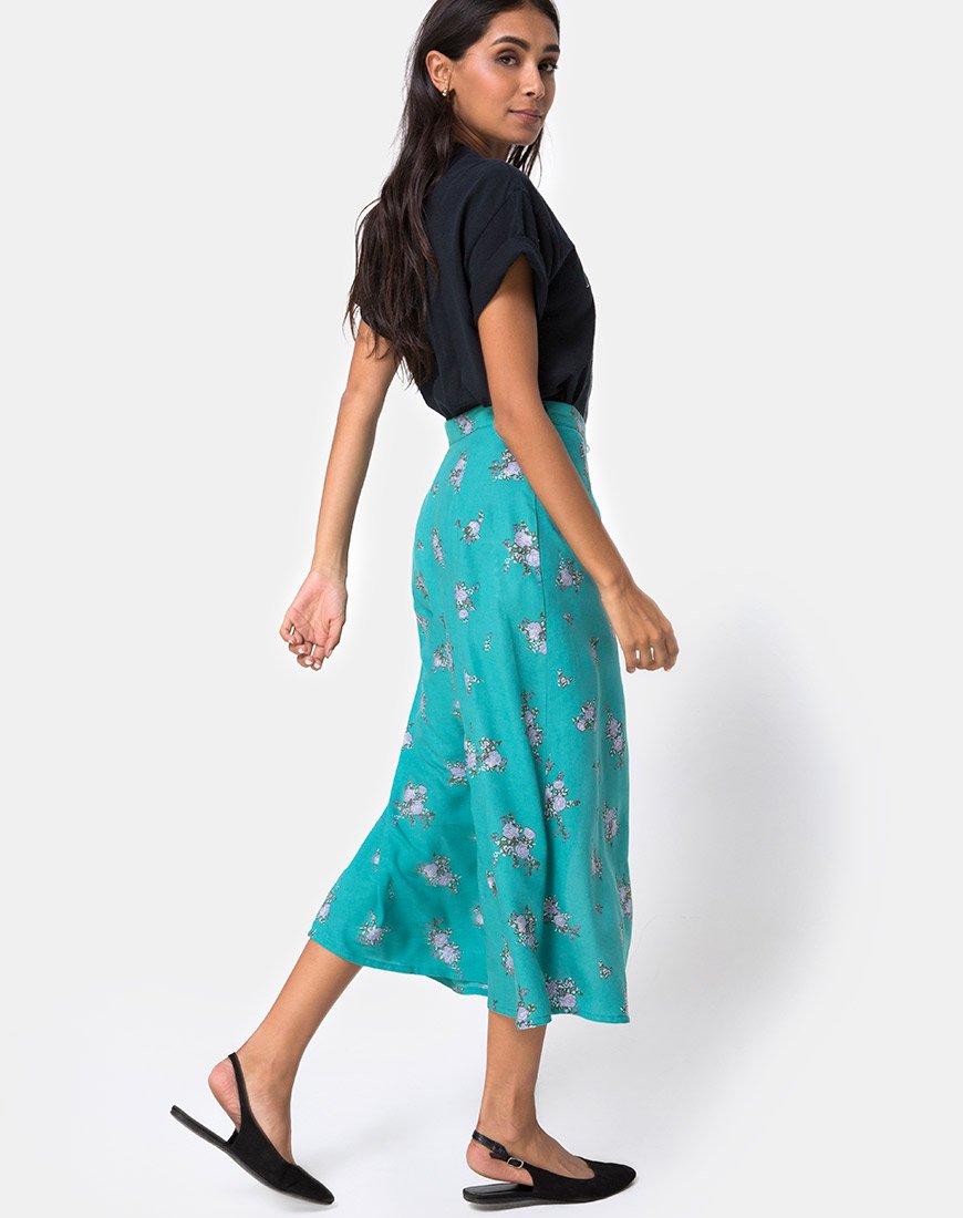 Image de Prema Midi Skirt in Soi Rose Green