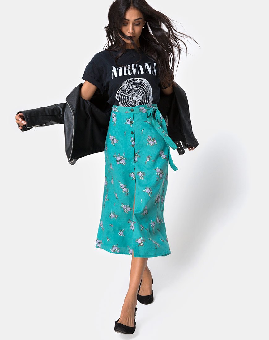 Jupe midi Prema, Soi Rose Green