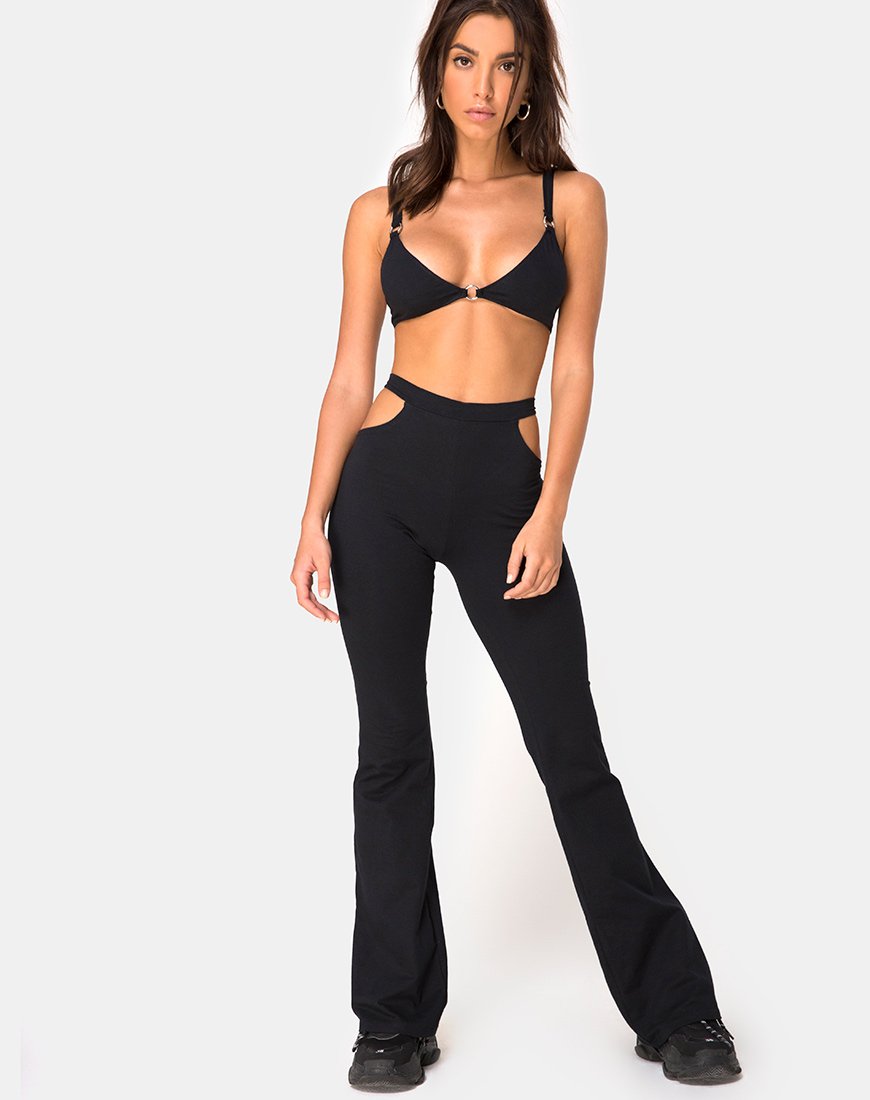 Pantalon évasé Rogen, noir
