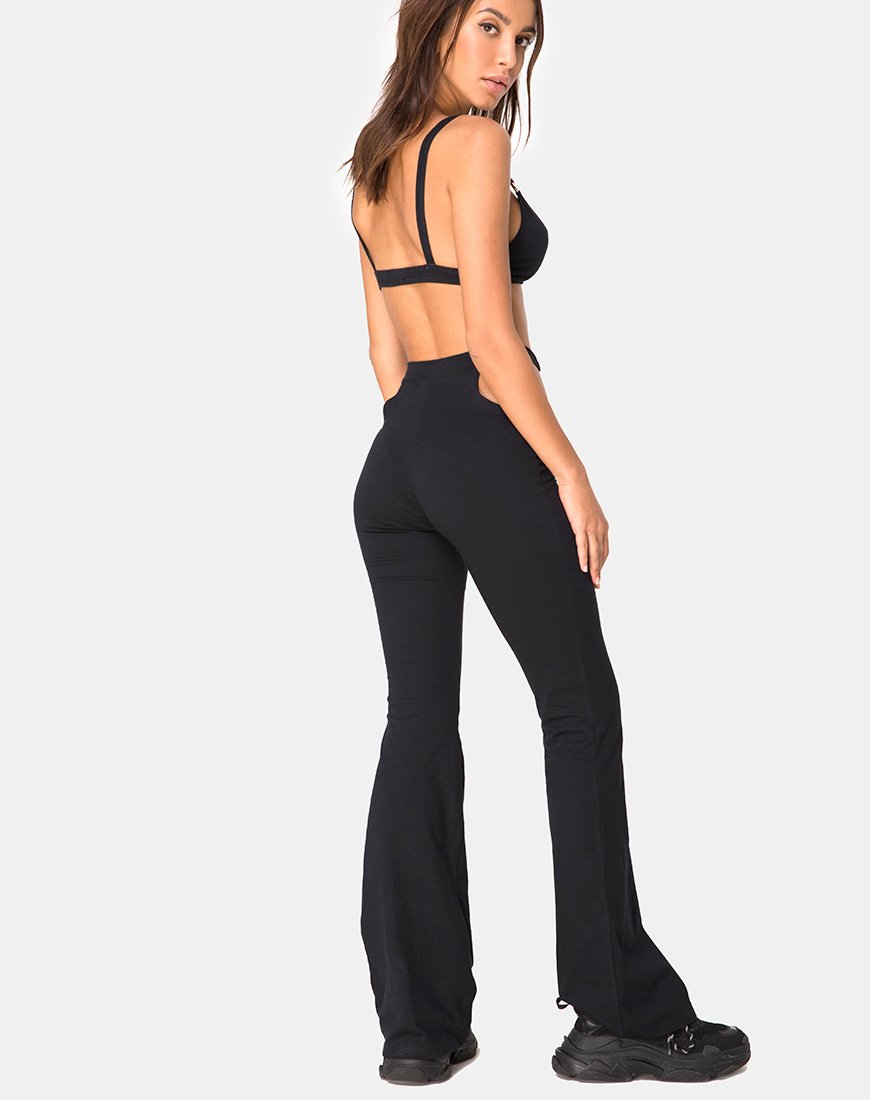 Pantalon évasé Rogen, noir