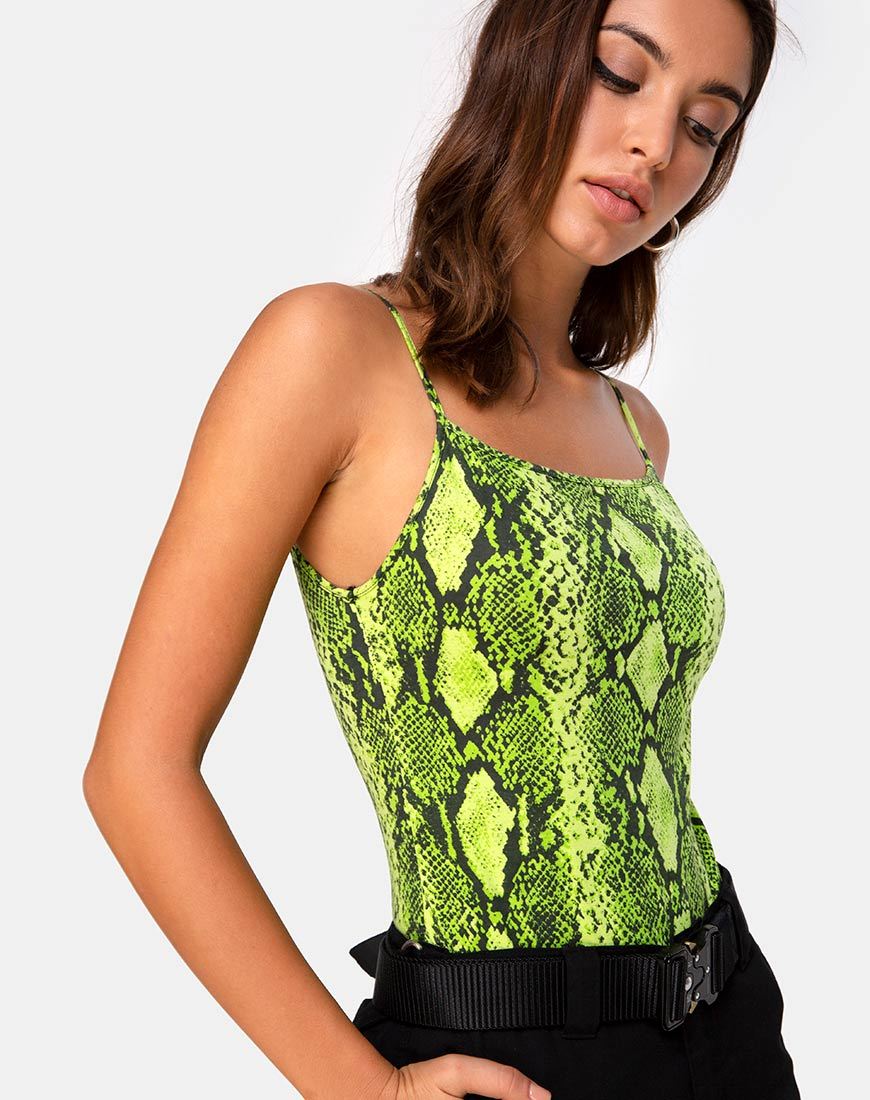 Sol Bodice en Snake Lime