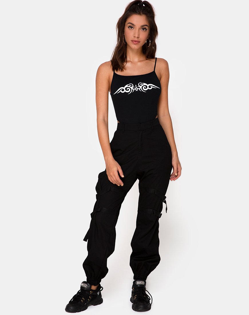 Image de Solemo Bodice in Black with White Tribal