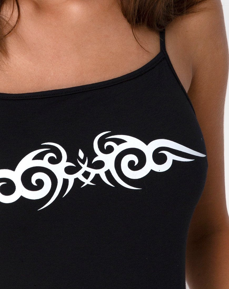 Image de Solemo Bodice in Black with White Tribal