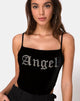 Image de Solemo Bodice in Black with Angel Diamante Hot Fix