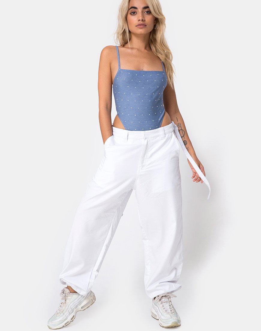 Image de Solemo Bodice in Blue Denim Hot Fix