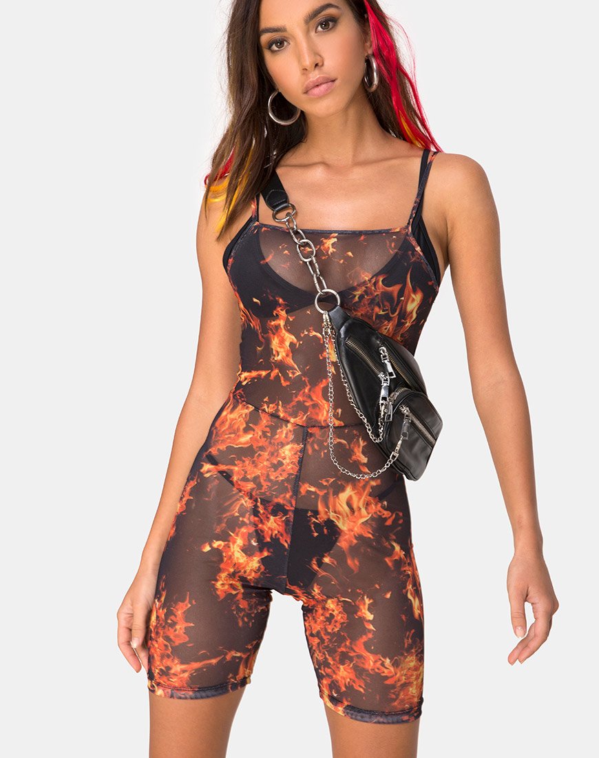 Image de Solina Unitard in Fire Mesh