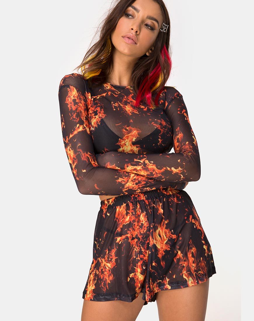 Image de Bonnie Crop Top in Fire Mesh