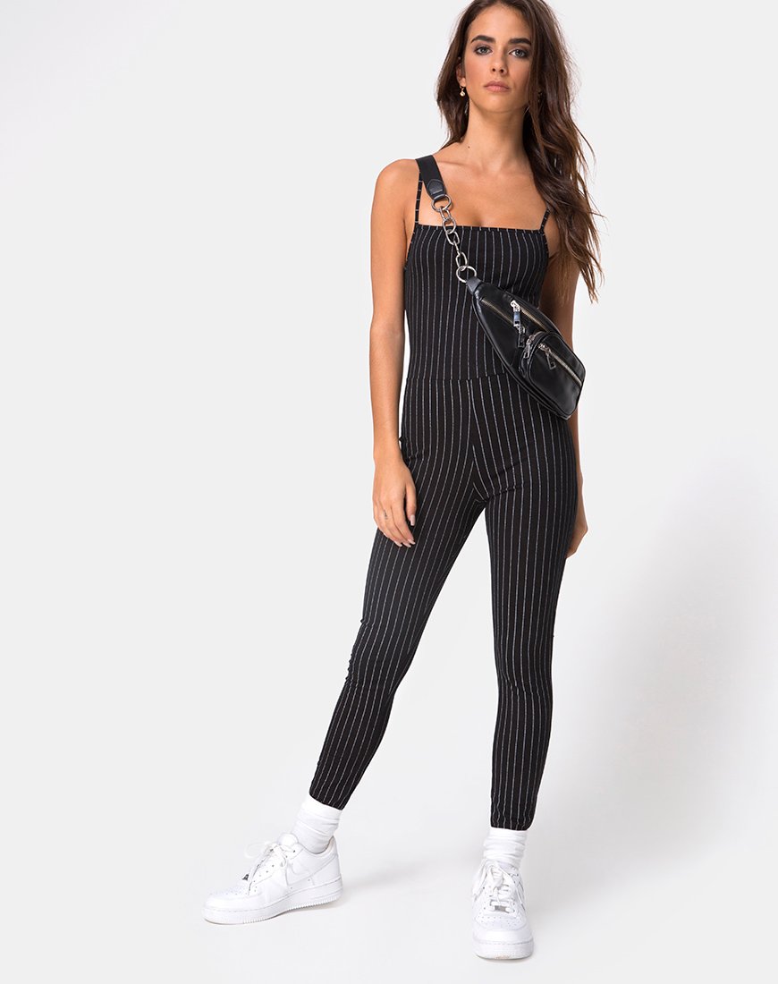 Image de Solita Unitard in Pinstripe Black
