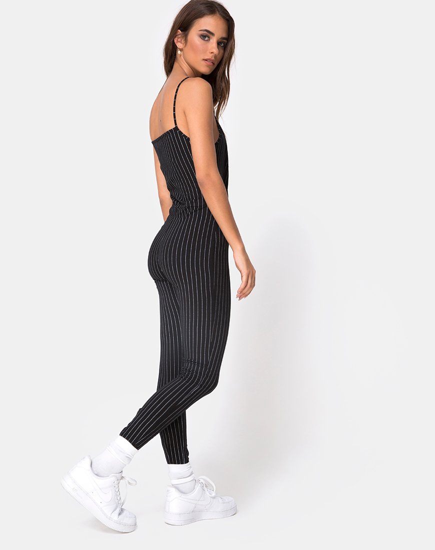 Image de Solita Unitard in Pinstripe Black