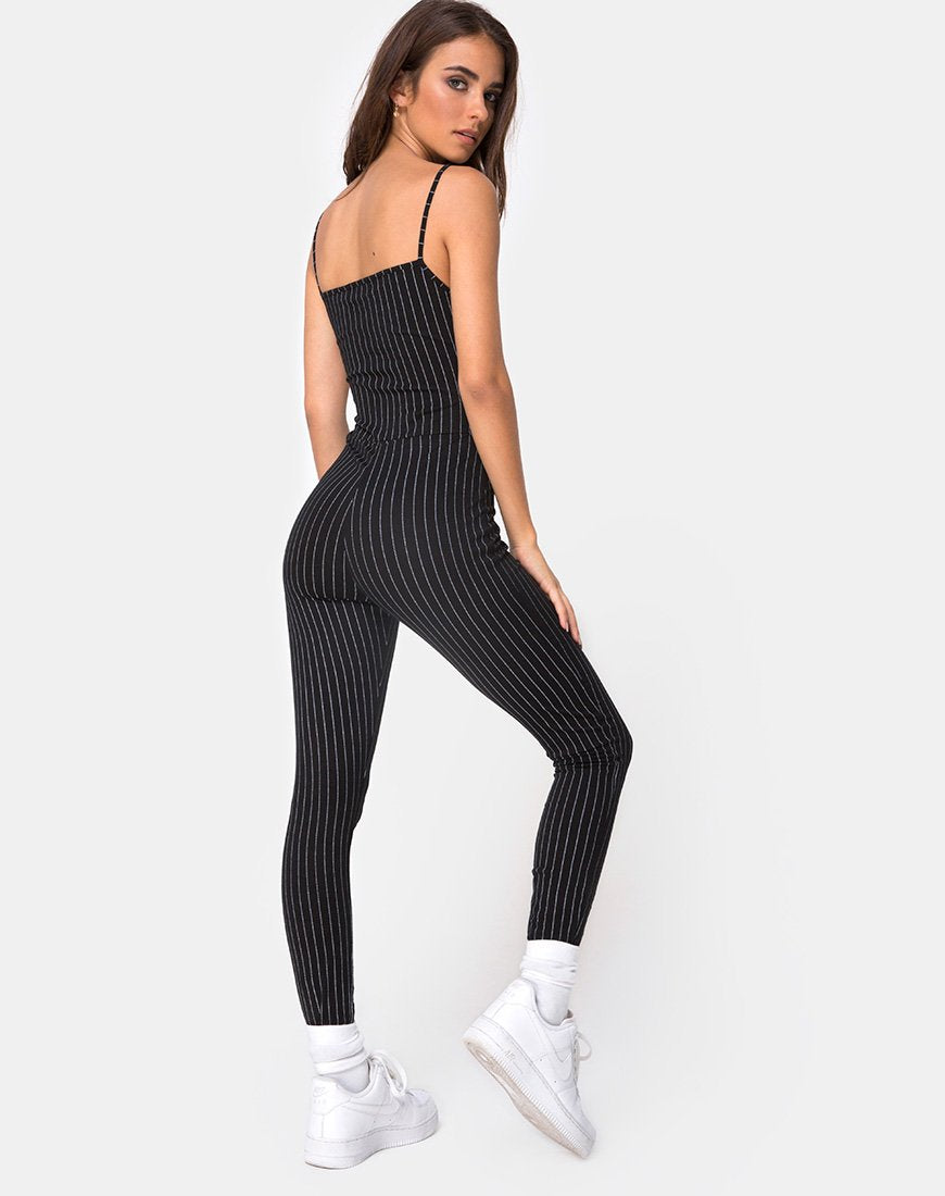 Image de Solita Unitard in Pinstripe Black