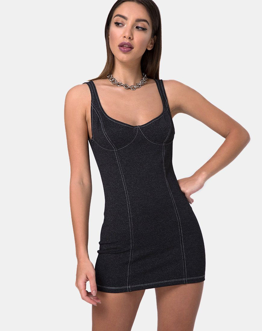 Robe Spara en denim noir