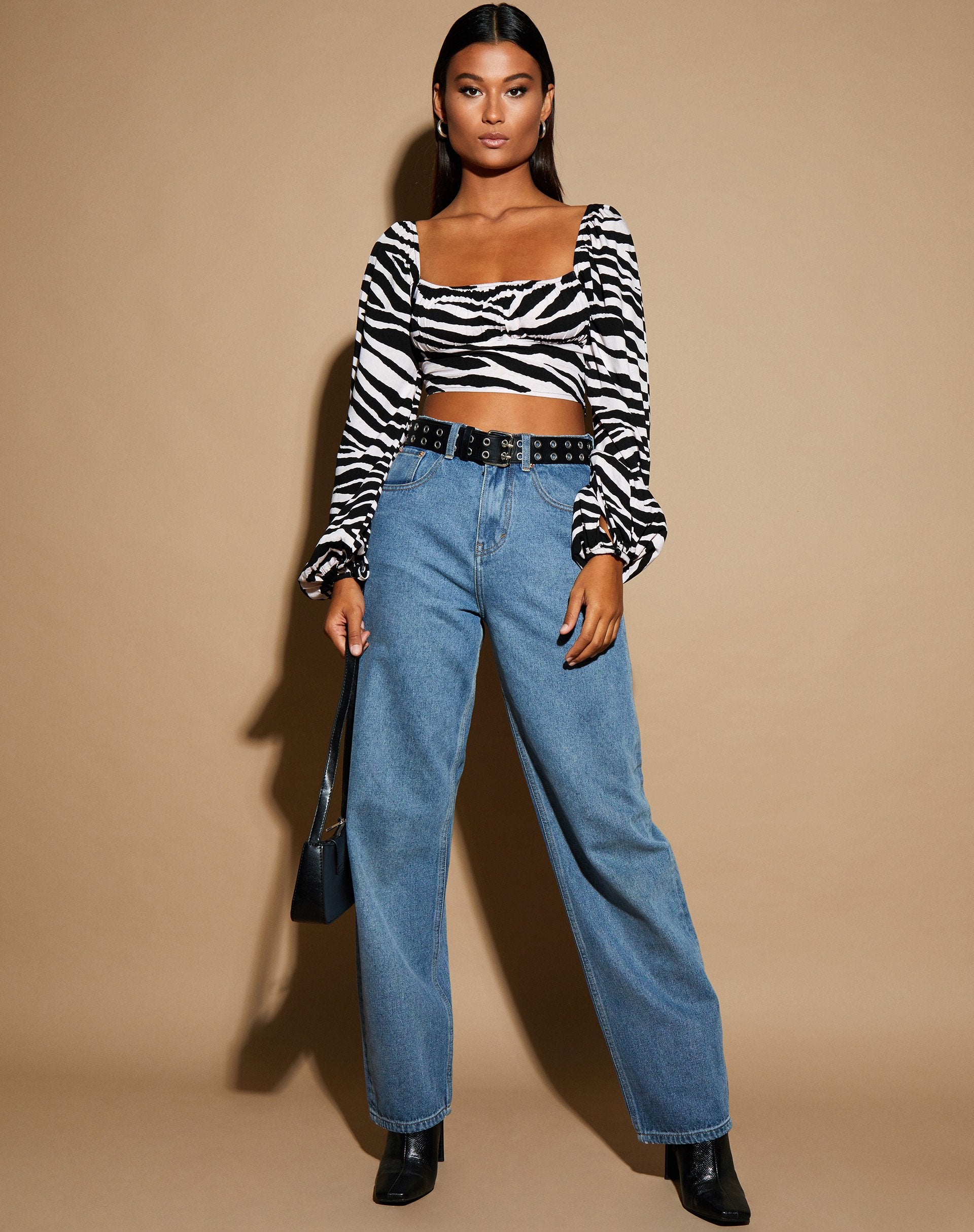 Image de Irene Crop Top in Huge Zebra