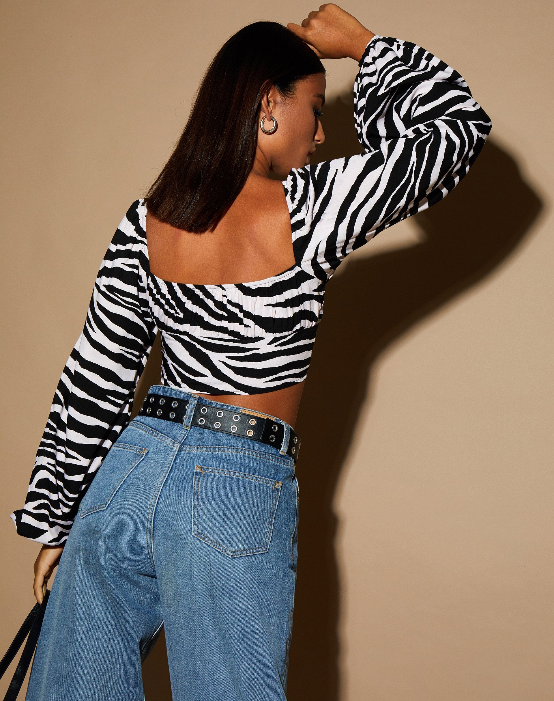 Image de Irene Crop Top in Huge Zebra
