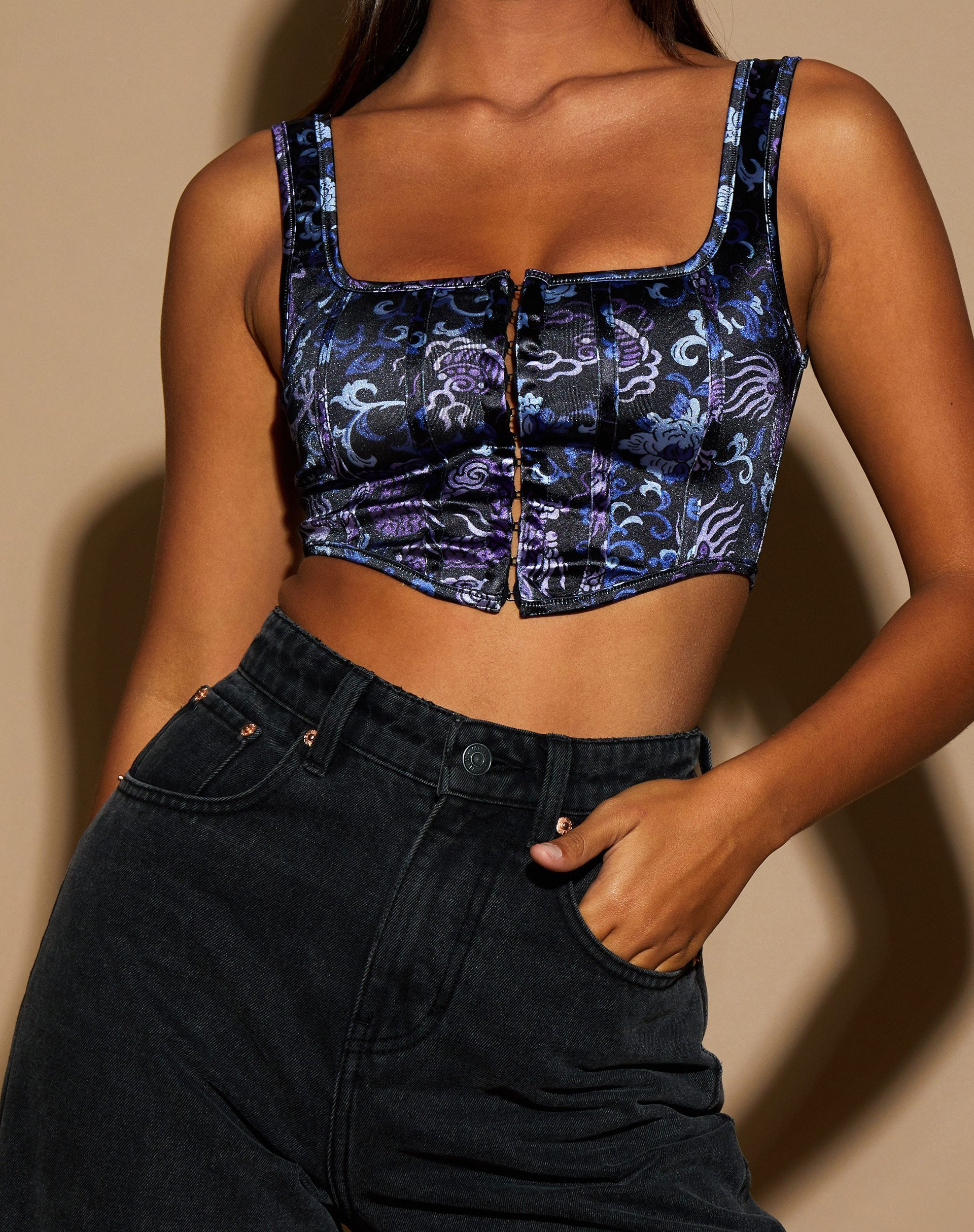 Image de Elix Crop Top in Dragon Blue