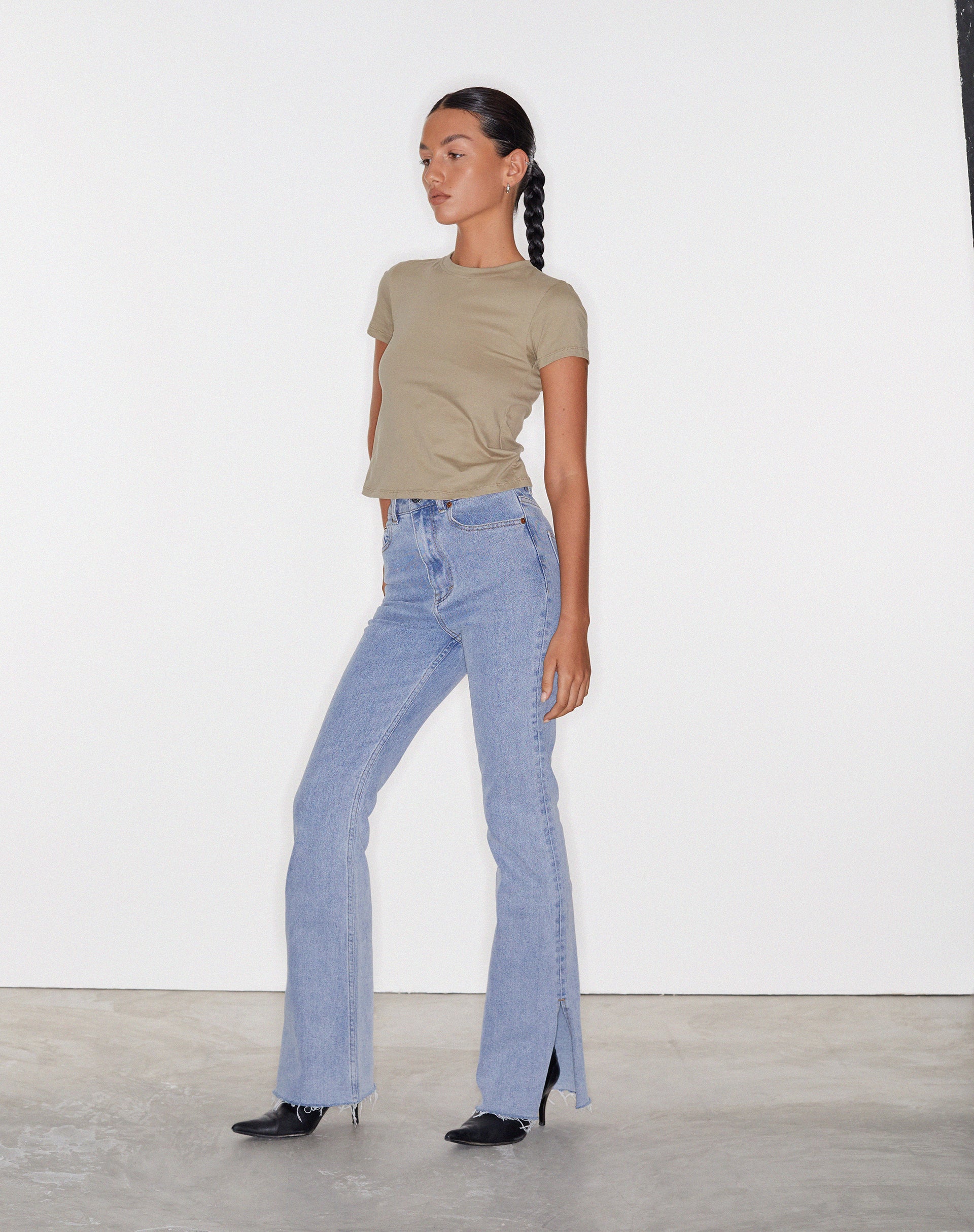 Image de Split Bootleg Jean en Light Wash