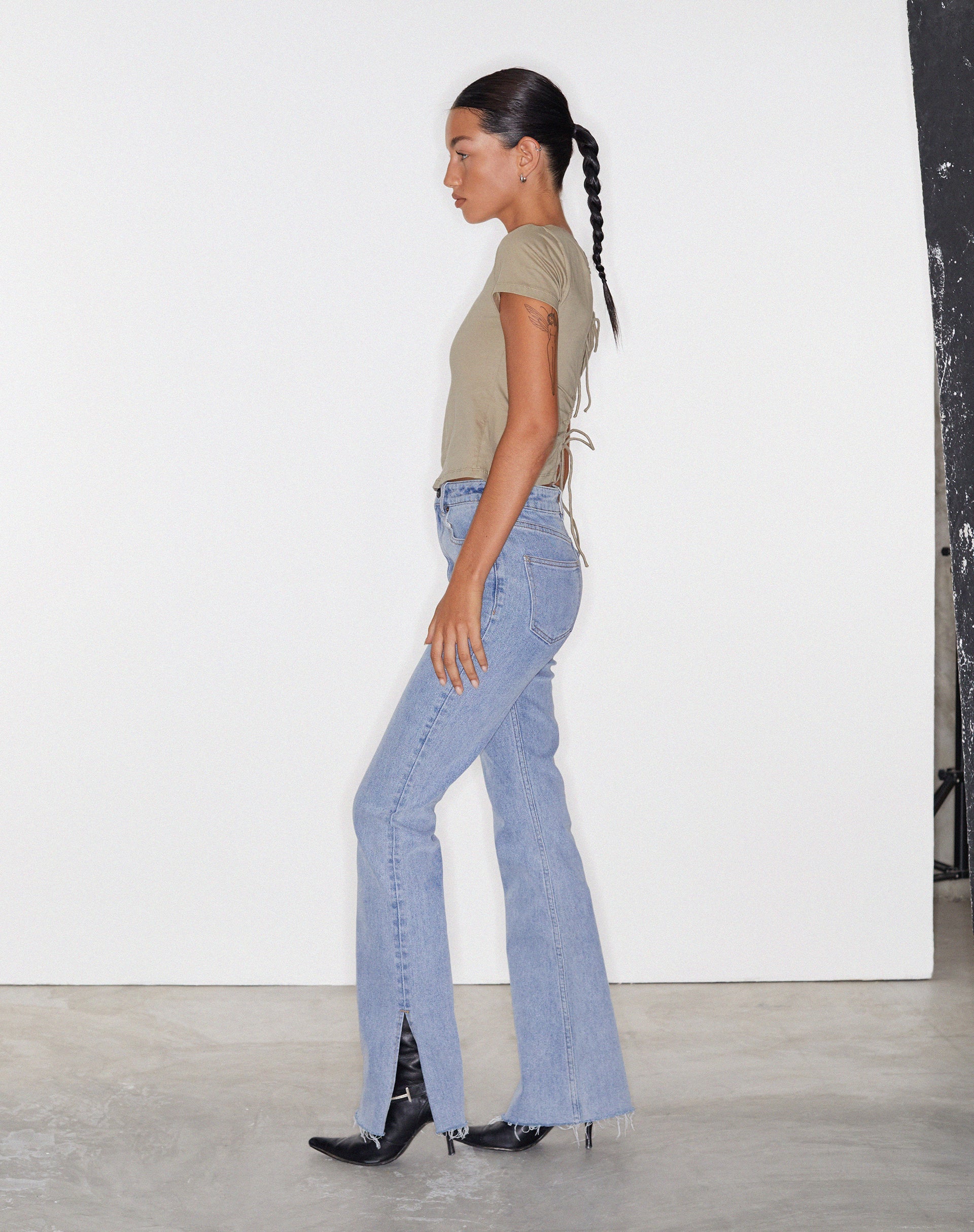 Image de Split Bootleg Jean en Light Wash
