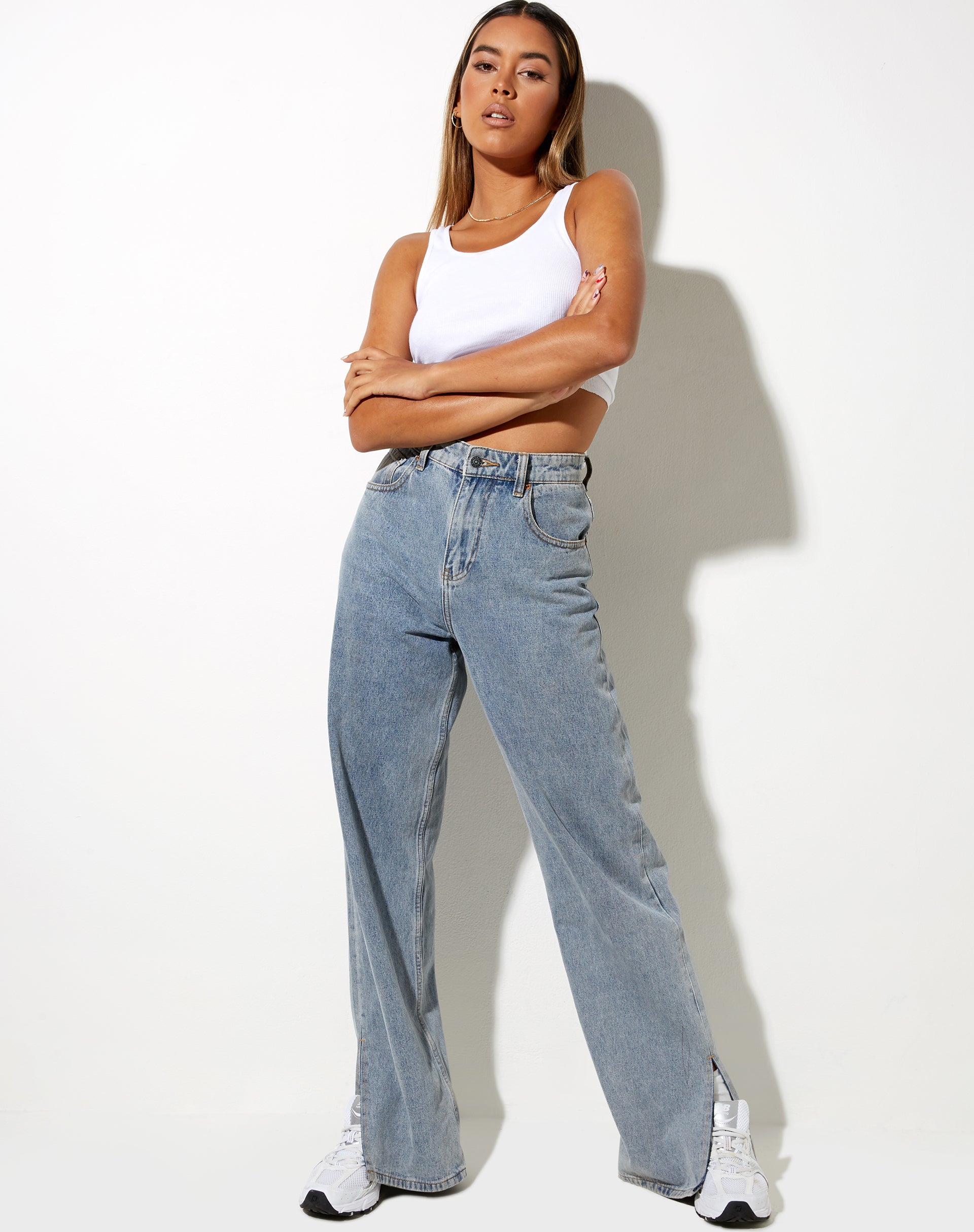 Image de Split Parallel Jeans en Light Blue Wash